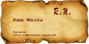 Rabb Mónika névjegykártya